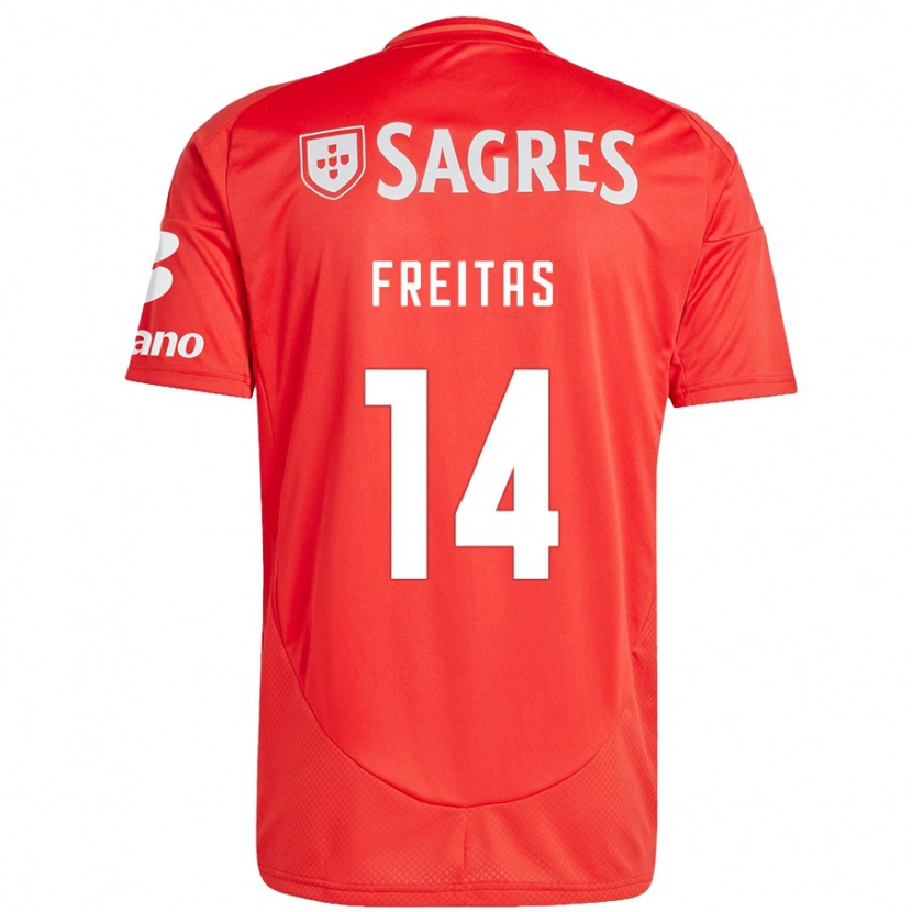 Danxen Mann Tiago Freitas #14 Rød Hvit Hjemmetrøye Drakt Trøye 2024/25 Skjorter T-Skjorte