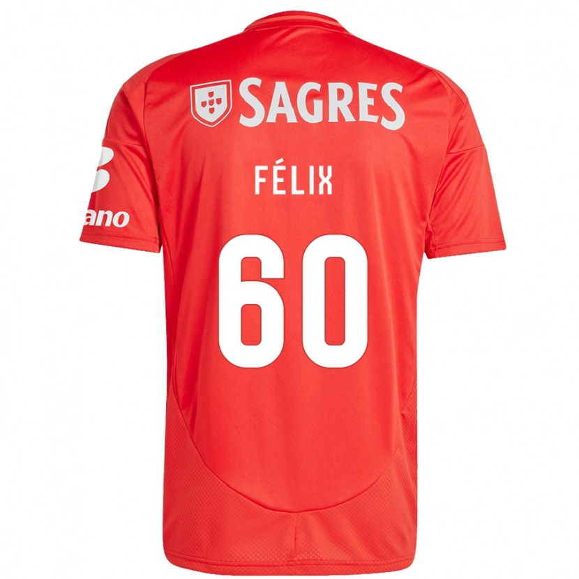 Danxen Mann Nuno Félix #60 Rød Hvit Hjemmetrøye Drakt Trøye 2024/25 Skjorter T-Skjorte