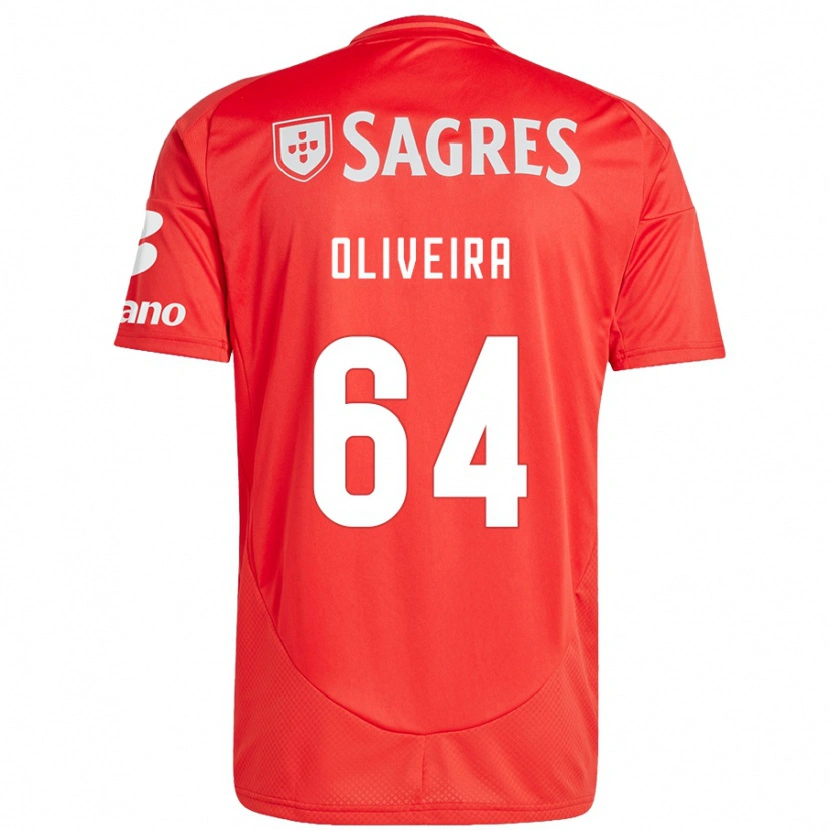 Danxen Mann Gonçalo Oliveira #64 Rød Hvit Hjemmetrøye Drakt Trøye 2024/25 Skjorter T-Skjorte
