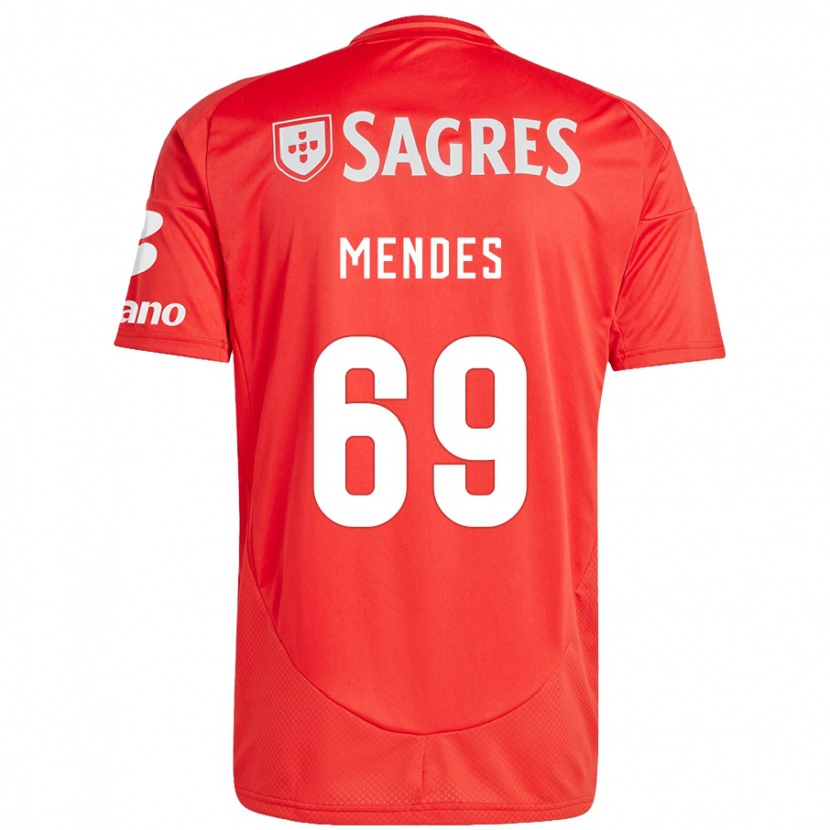 Danxen Mann Vladimir Mendes #69 Rød Hvit Hjemmetrøye Drakt Trøye 2024/25 Skjorter T-Skjorte