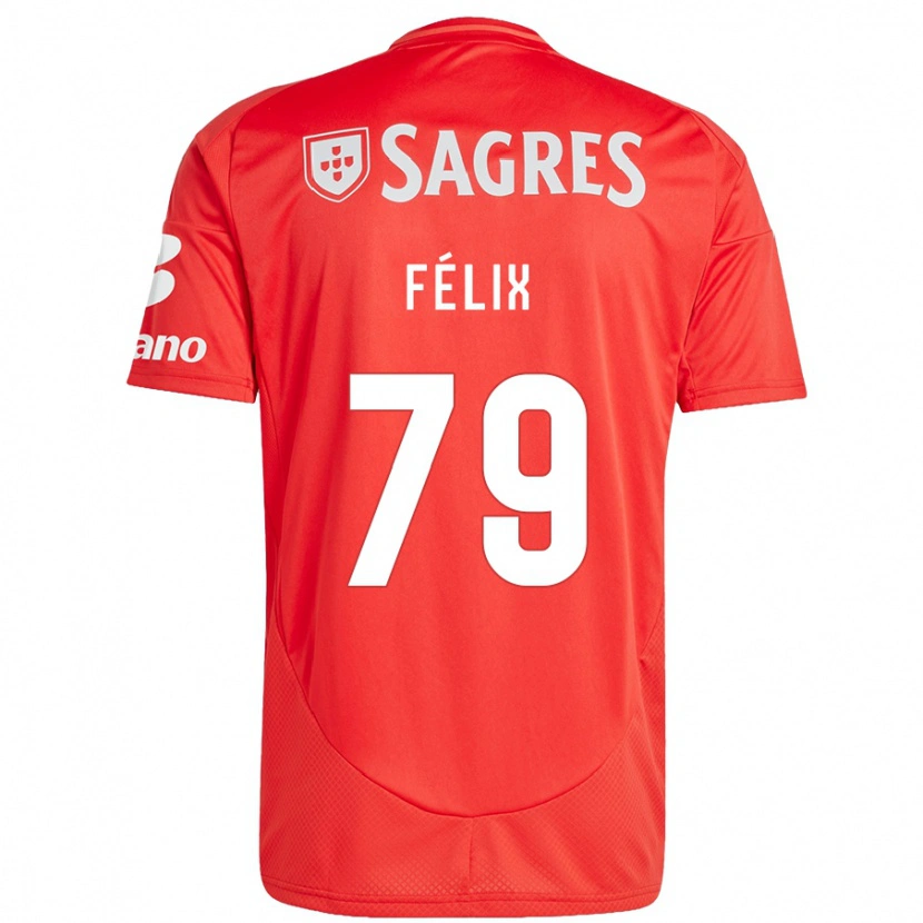 Danxen Mann Hugo Félix #79 Rød Hvit Hjemmetrøye Drakt Trøye 2024/25 Skjorter T-Skjorte