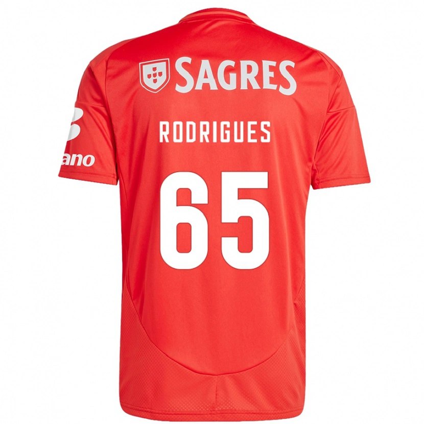 Danxen Mann Rafael Rodrigues #65 Rød Hvit Hjemmetrøye Drakt Trøye 2024/25 Skjorter T-Skjorte