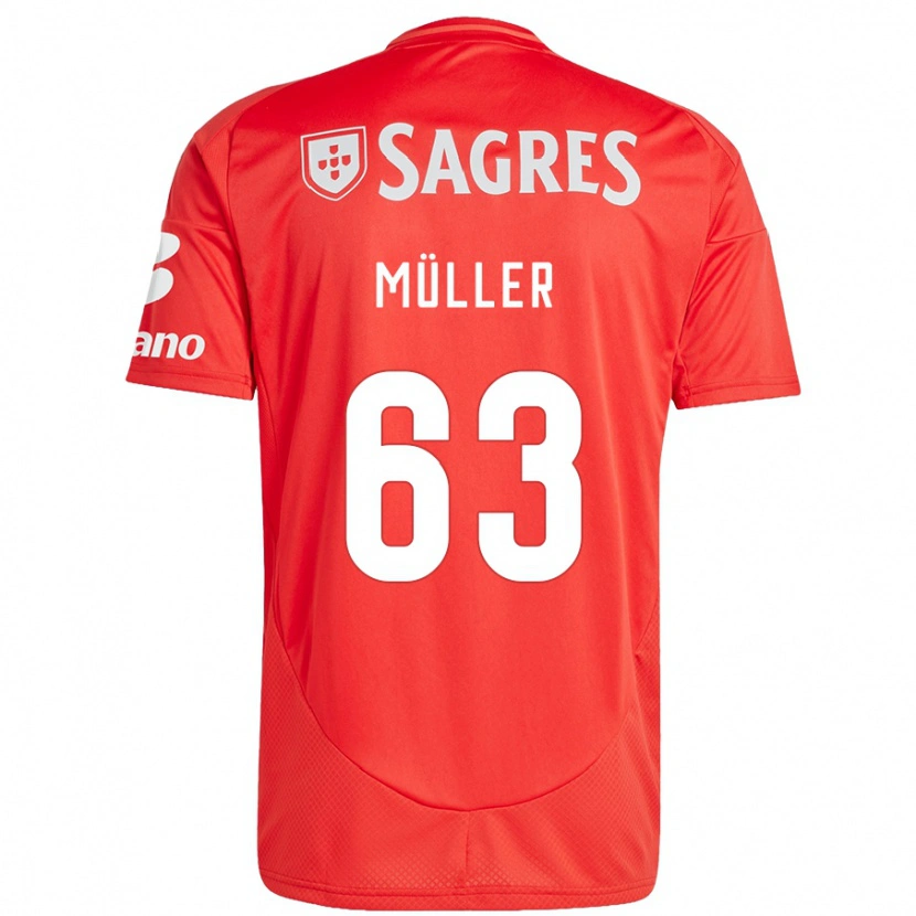 Danxen Mann José Müller #63 Rød Hvit Hjemmetrøye Drakt Trøye 2024/25 Skjorter T-Skjorte