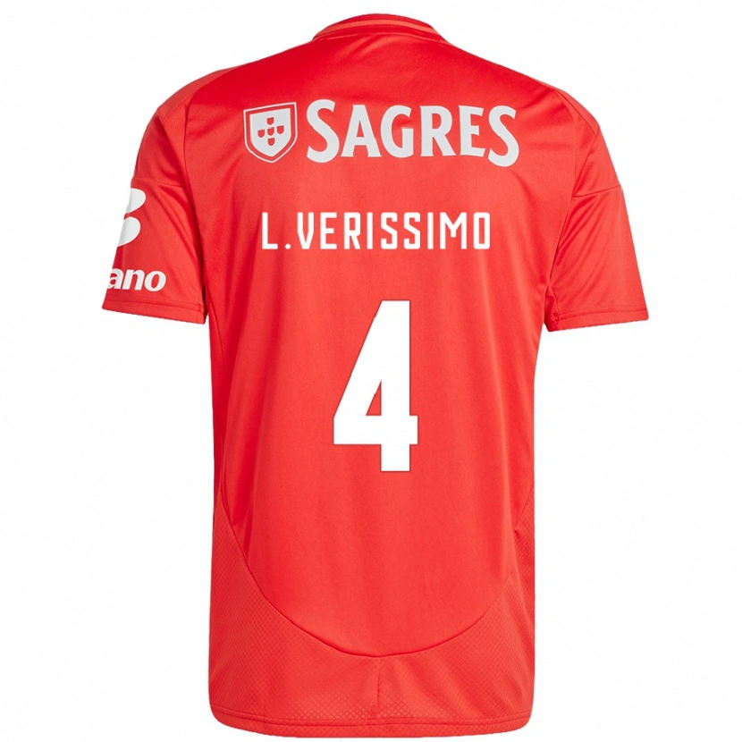 Danxen Mann Lucas Verissimo #4 Rød Hvit Hjemmetrøye Drakt Trøye 2024/25 Skjorter T-Skjorte
