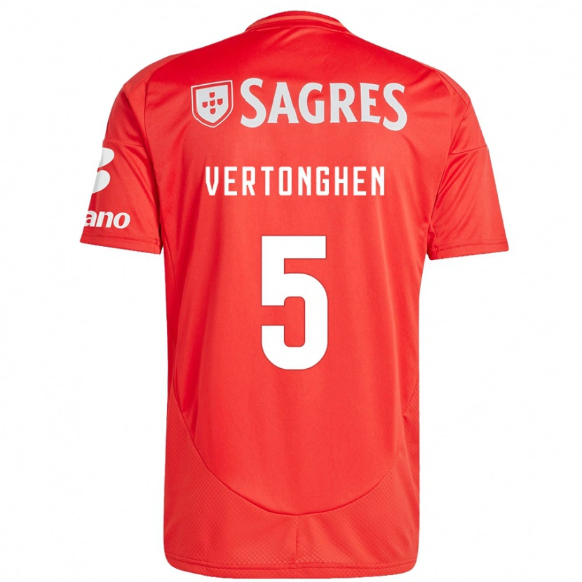 Danxen Mann Jan Vertonghen #5 Rød Hvit Hjemmetrøye Drakt Trøye 2024/25 Skjorter T-Skjorte