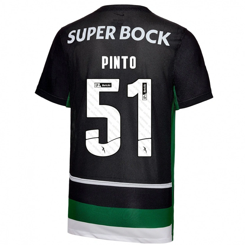 Danxen Mann Diogo Pinto #51 Svart Hvit Grønn Hjemmetrøye Drakt Trøye 2024/25 Skjorter T-Skjorte