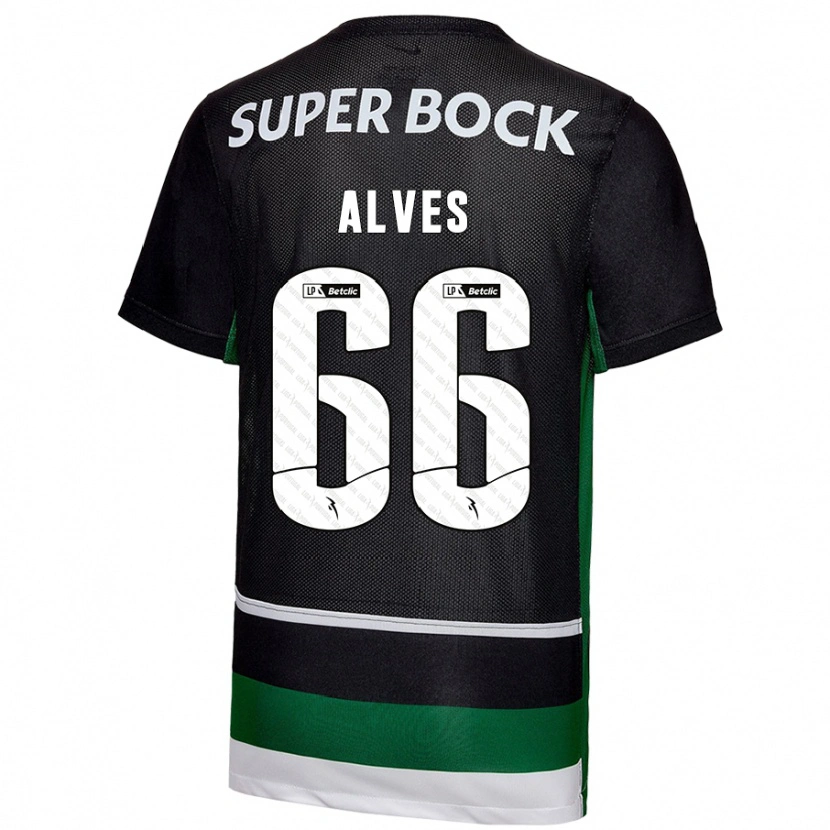 Danxen Mann Miguel Alves #66 Svart Hvit Grønn Hjemmetrøye Drakt Trøye 2024/25 Skjorter T-Skjorte