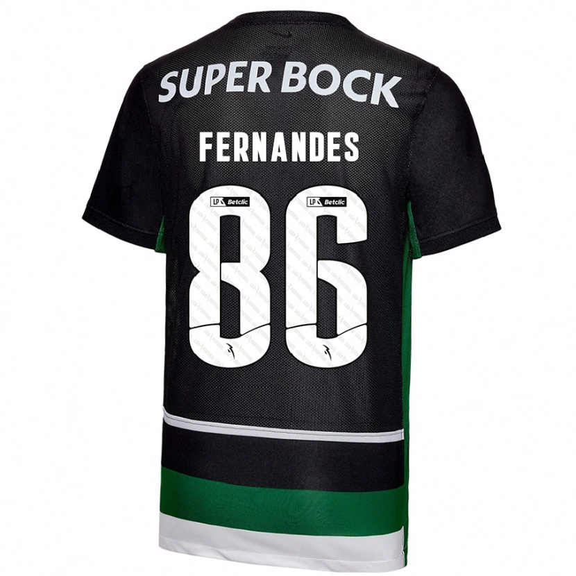 Danxen Mann Emanuel Fernandes #86 Svart Hvit Grønn Hjemmetrøye Drakt Trøye 2024/25 Skjorter T-Skjorte