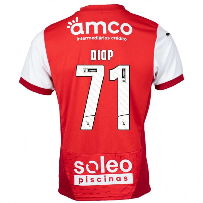 Danxen Mann Mamadou Diop #71 Rød Hvit Hjemmetrøye Drakt Trøye 2024/25 Skjorter T-Skjorte