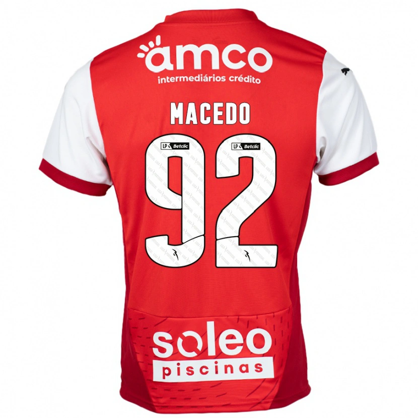 Danxen Mann Rodrigo Macedo #92 Rød Hvit Hjemmetrøye Drakt Trøye 2024/25 Skjorter T-Skjorte