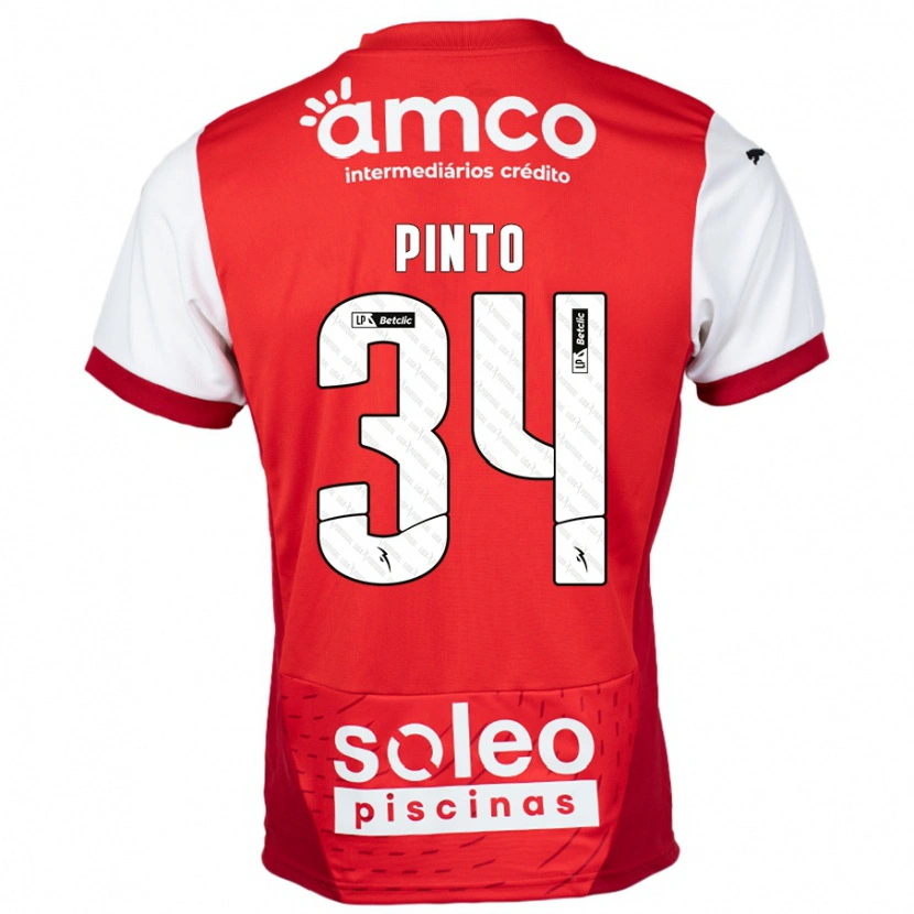 Danxen Mann Ana Pinto #34 Rød Hvit Hjemmetrøye Drakt Trøye 2024/25 Skjorter T-Skjorte