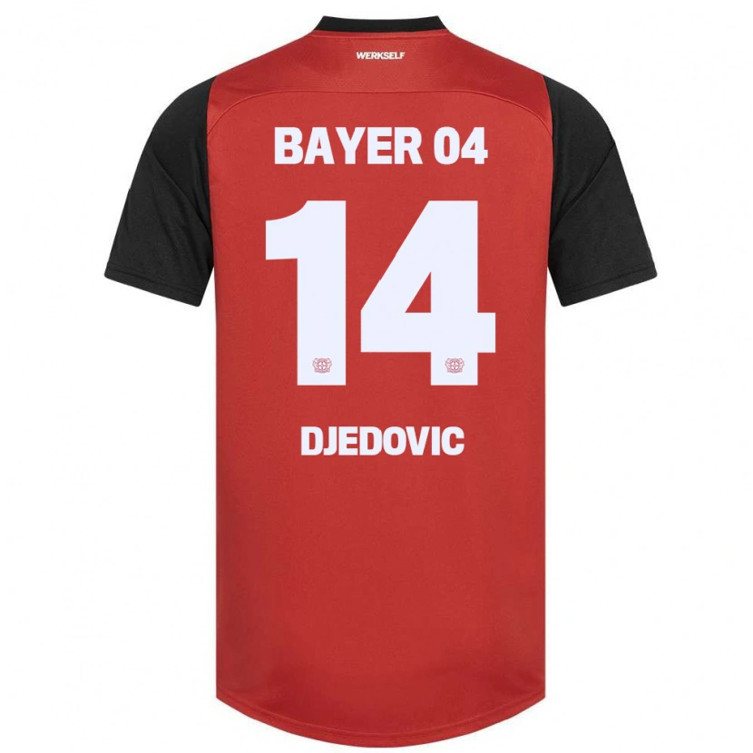 Danxen Mann Melis Djedovic #14 Rød Svart Hjemmetrøye Drakt Trøye 2024/25 Skjorter T-Skjorte