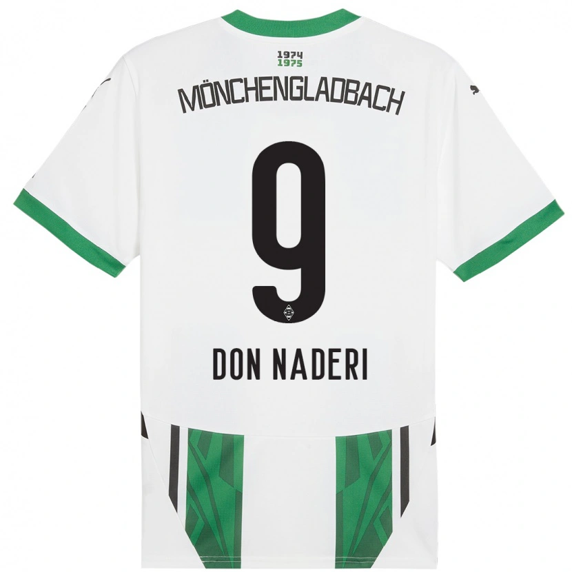 Danxen Mann Ryan Naderi #9 Hvit Grønn Hjemmetrøye Drakt Trøye 2024/25 Skjorter T-Skjorte