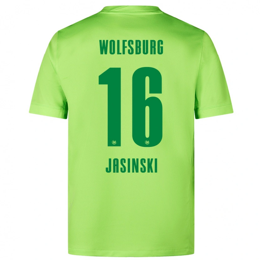 Danxen Mann Mateusz Jasinski #16 Fluorescerende Grønn Hjemmetrøye Drakt Trøye 2024/25 Skjorter T-Skjorte
