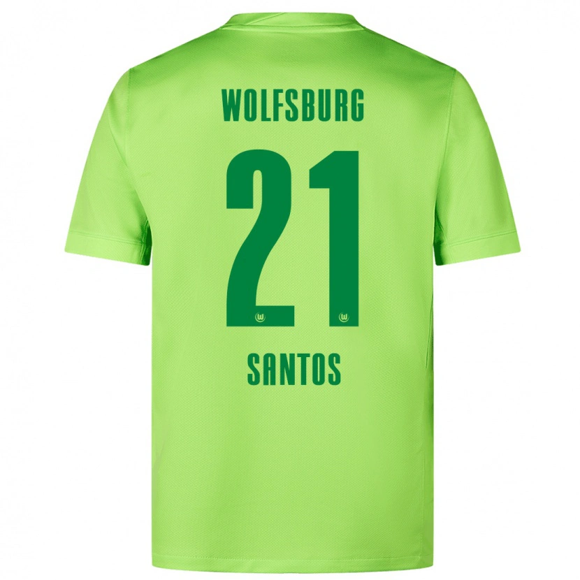 Danxen Mann Leonardo Santos #21 Fluorescerende Grønn Hjemmetrøye Drakt Trøye 2024/25 Skjorter T-Skjorte