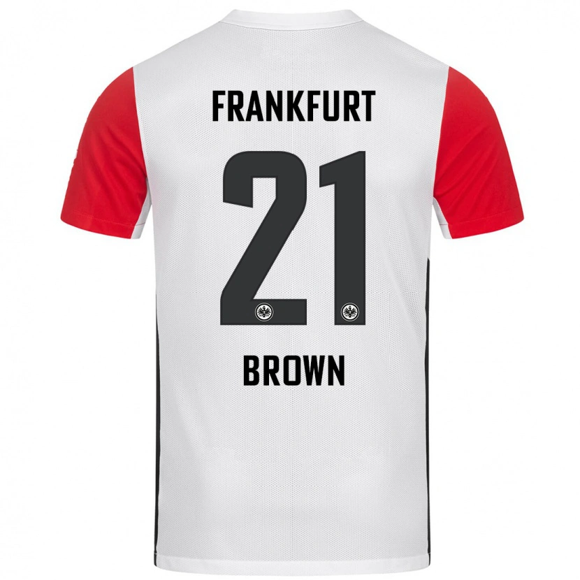 Danxen Mann Nathaniel Brown #21 Hvit Rød Hjemmetrøye Drakt Trøye 2024/25 Skjorter T-Skjorte