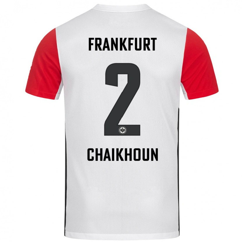 Danxen Mann Ayoub Chaikhoun #2 Hvit Rød Hjemmetrøye Drakt Trøye 2024/25 Skjorter T-Skjorte