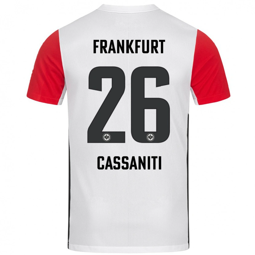 Danxen Mann Nino Cassaniti #26 Hvit Rød Hjemmetrøye Drakt Trøye 2024/25 Skjorter T-Skjorte