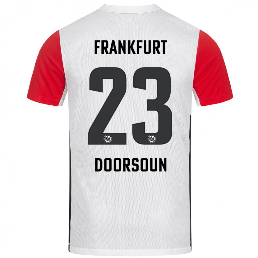 Danxen Mann Sara Doorsoun #23 Hvit Rød Hjemmetrøye Drakt Trøye 2024/25 Skjorter T-Skjorte