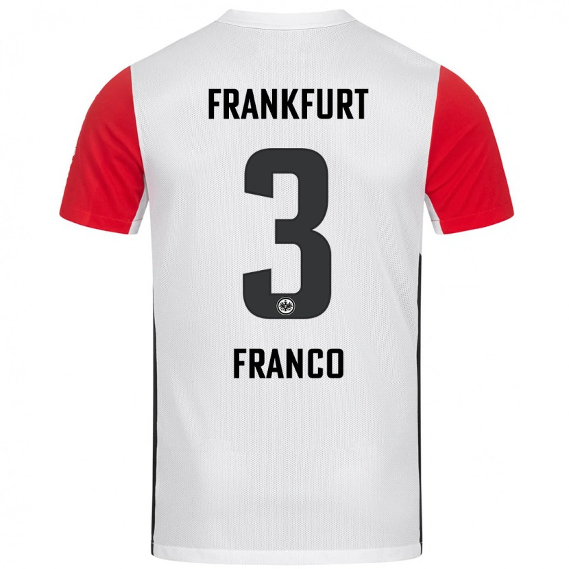 Danxen Mann Giuseppe Franco #3 Hvit Rød Hjemmetrøye Drakt Trøye 2024/25 Skjorter T-Skjorte