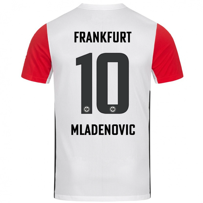 Danxen Mann Marko Mladenovic #10 Hvit Rød Hjemmetrøye Drakt Trøye 2024/25 Skjorter T-Skjorte