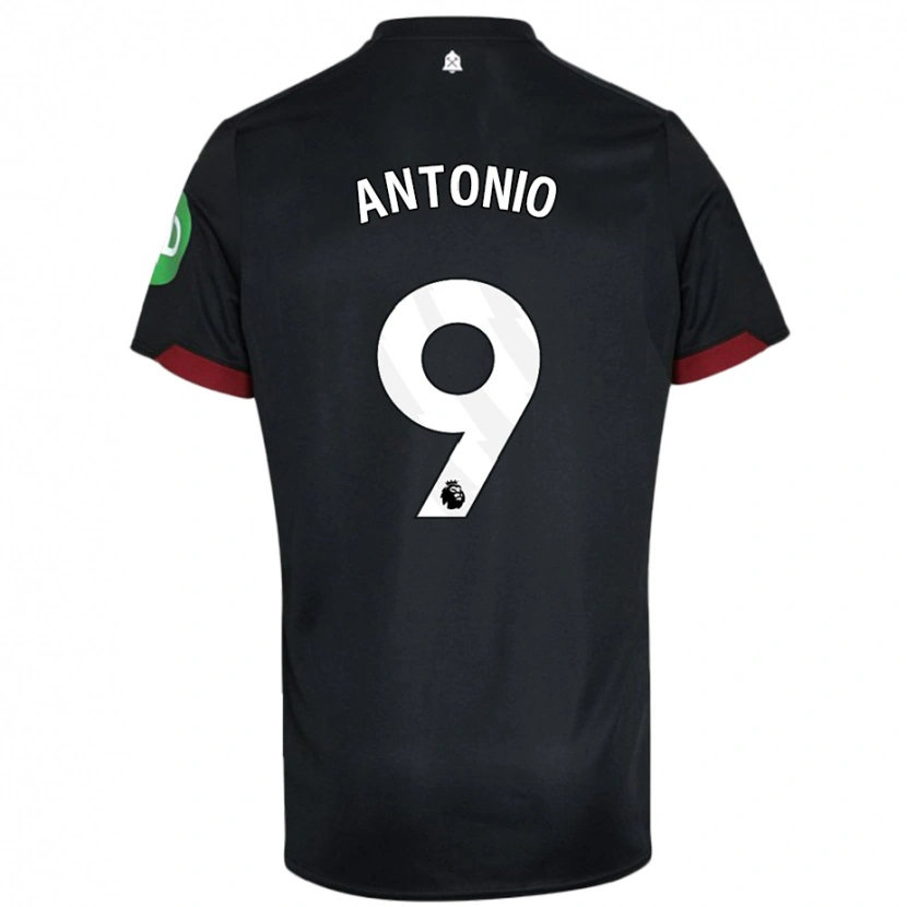 Danxen Mann Michail Antonio #9 Svart Hvit Bortetrøye Drakt Trøye 2024/25 Skjorter T-Skjorte
