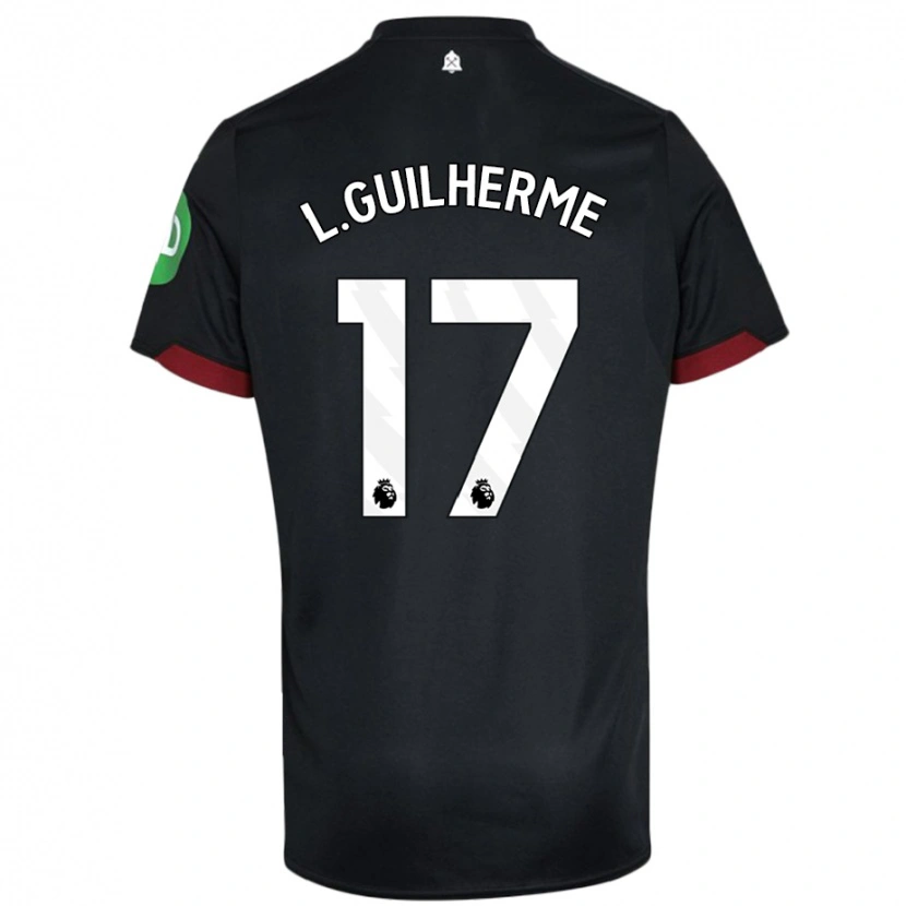 Danxen Mann Luis Guilherme #17 Svart Hvit Bortetrøye Drakt Trøye 2024/25 Skjorter T-Skjorte