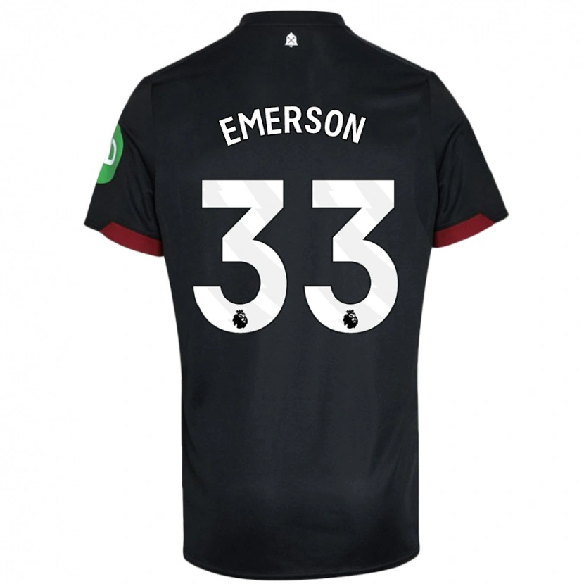Danxen Mann Emerson #33 Svart Hvit Bortetrøye Drakt Trøye 2024/25 Skjorter T-Skjorte