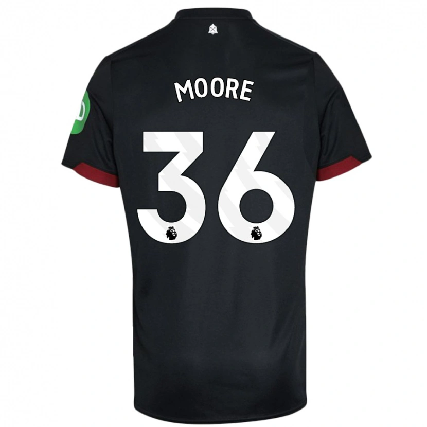 Danxen Mann Sean Moore #36 Svart Hvit Bortetrøye Drakt Trøye 2024/25 Skjorter T-Skjorte