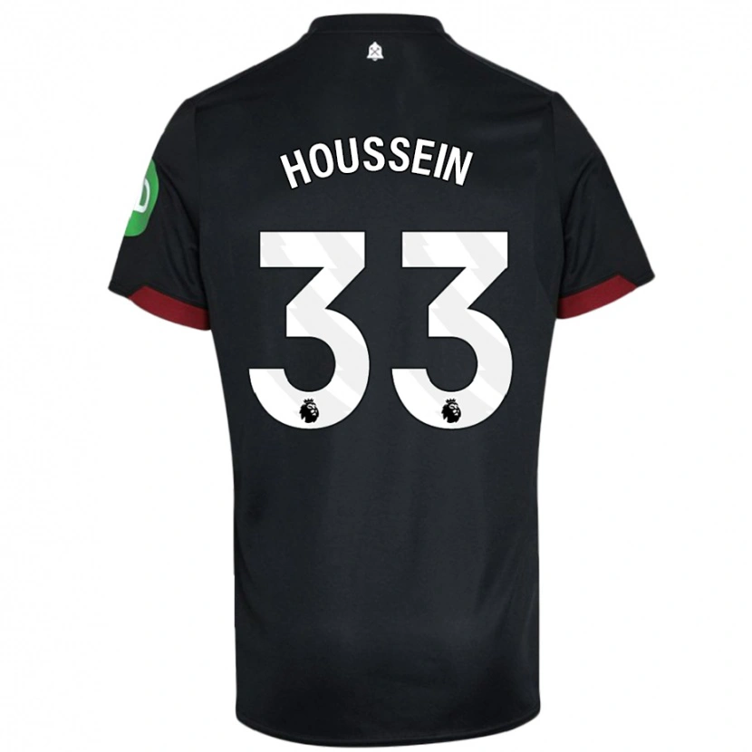 Danxen Mann Halle Houssein #33 Svart Hvit Bortetrøye Drakt Trøye 2024/25 Skjorter T-Skjorte