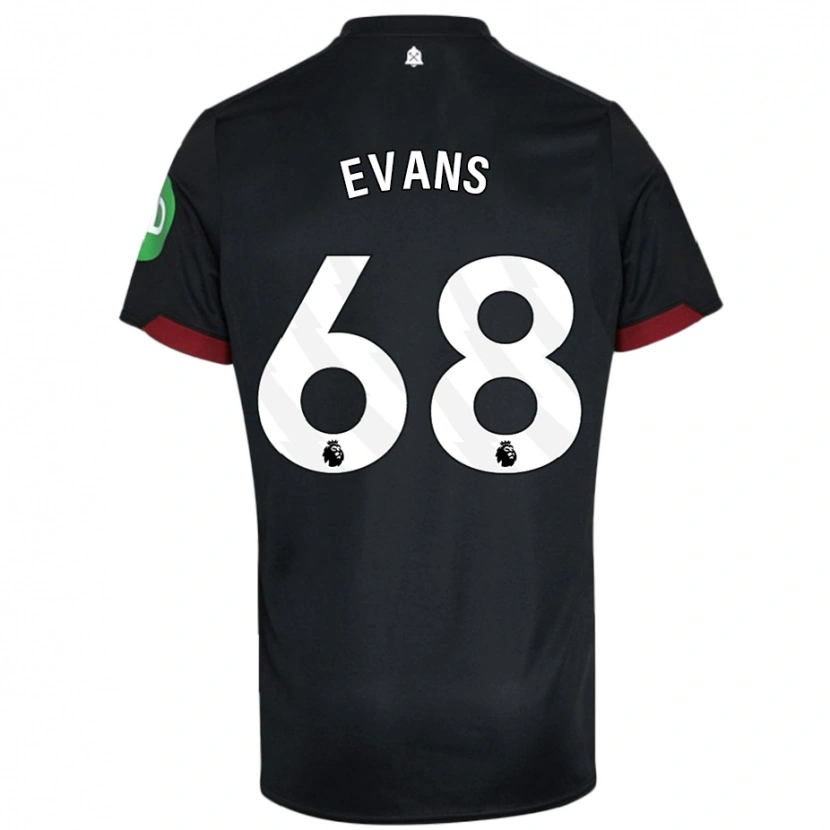 Danxen Mann Isaac Evans #68 Svart Hvit Bortetrøye Drakt Trøye 2024/25 Skjorter T-Skjorte
