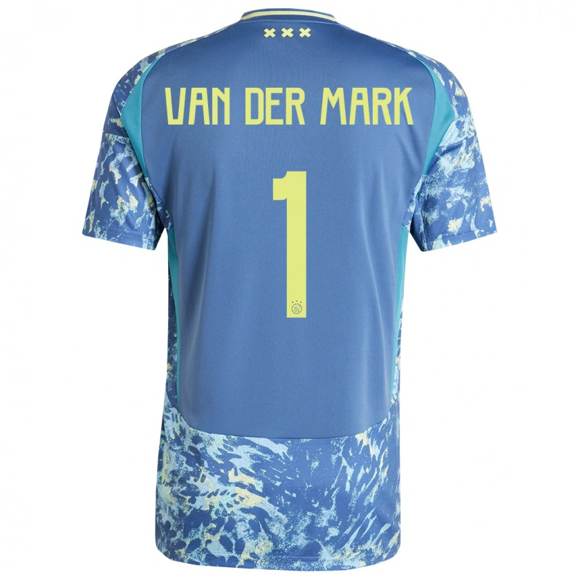Danxen Mann Jesper Van Der Mark #1 Grå Blå Gul Bortetrøye Drakt Trøye 2024/25 Skjorter T-Skjorte