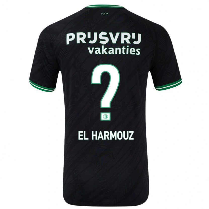 Danxen Mann Nassim El Harmouz #0 Svart Grønn Bortetrøye Drakt Trøye 2024/25 Skjorter T-Skjorte
