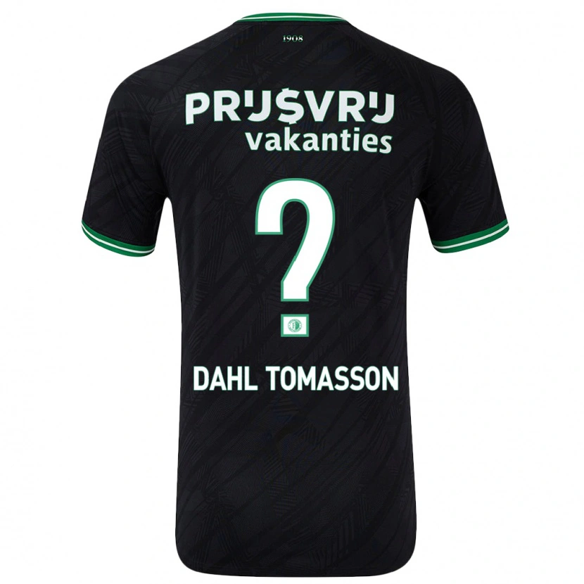Danxen Mann Luca Dahl Tomasson #0 Svart Grønn Bortetrøye Drakt Trøye 2024/25 Skjorter T-Skjorte