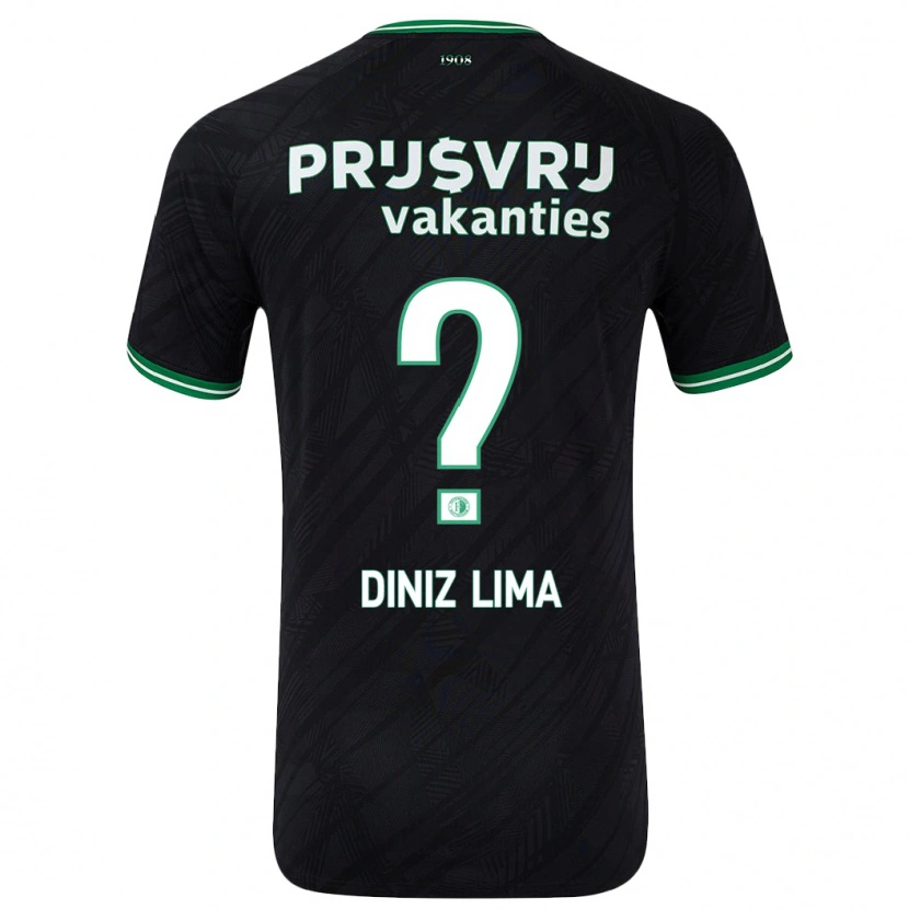 Danxen Mann Lucas Diniz Lima #0 Svart Grønn Bortetrøye Drakt Trøye 2024/25 Skjorter T-Skjorte