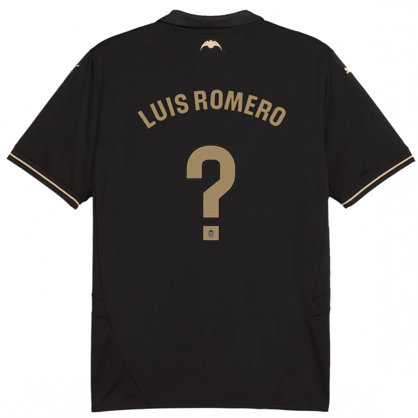 Danxen Mann Luis Romero #0 Svart Bortetrøye Drakt Trøye 2024/25 Skjorter T-Skjorte