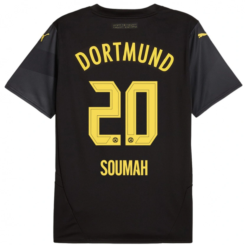 Danxen Mann Moussa Soumah #20 Svart Gul Bortetrøye Drakt Trøye 2024/25 Skjorter T-Skjorte