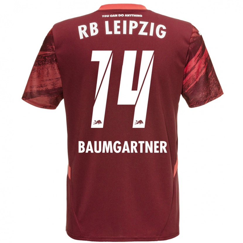 Danxen Mann Christoph Baumgartner #14 Burgund Bortetrøye Drakt Trøye 2024/25 Skjorter T-Skjorte