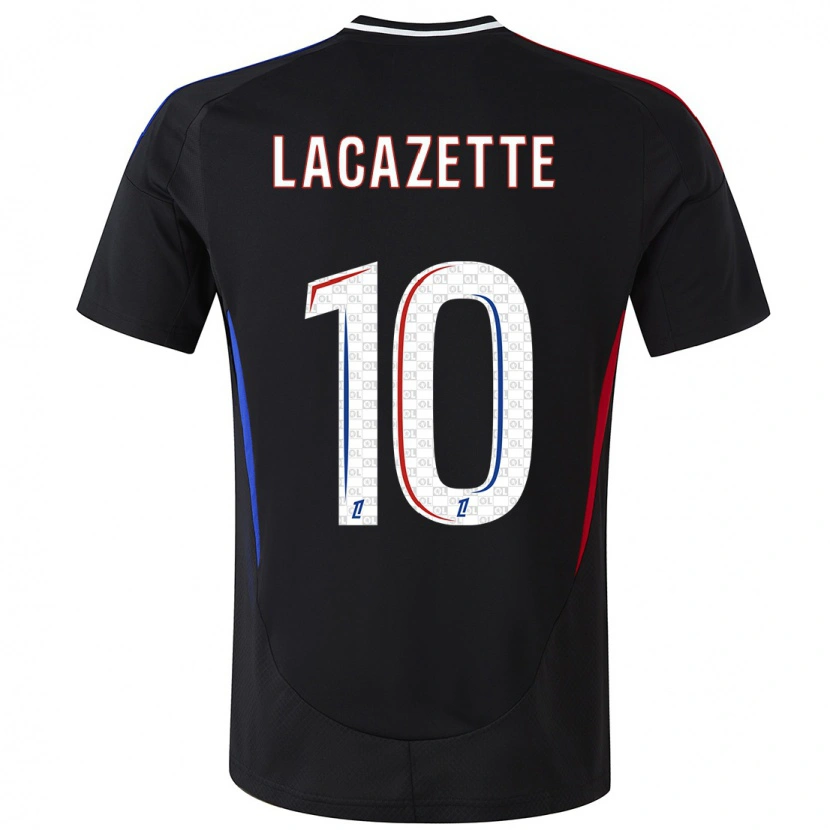 Danxen Mann Alexandre Lacazette #10 Svart Bortetrøye Drakt Trøye 2024/25 Skjorter T-Skjorte