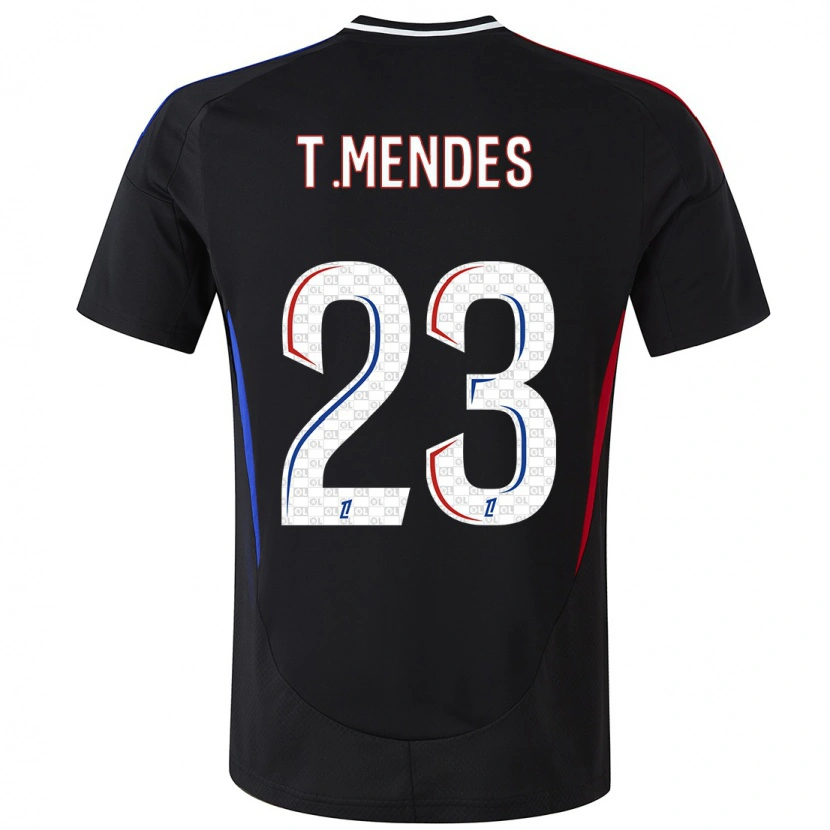 Danxen Mann Thiago Mendes #23 Svart Bortetrøye Drakt Trøye 2024/25 Skjorter T-Skjorte