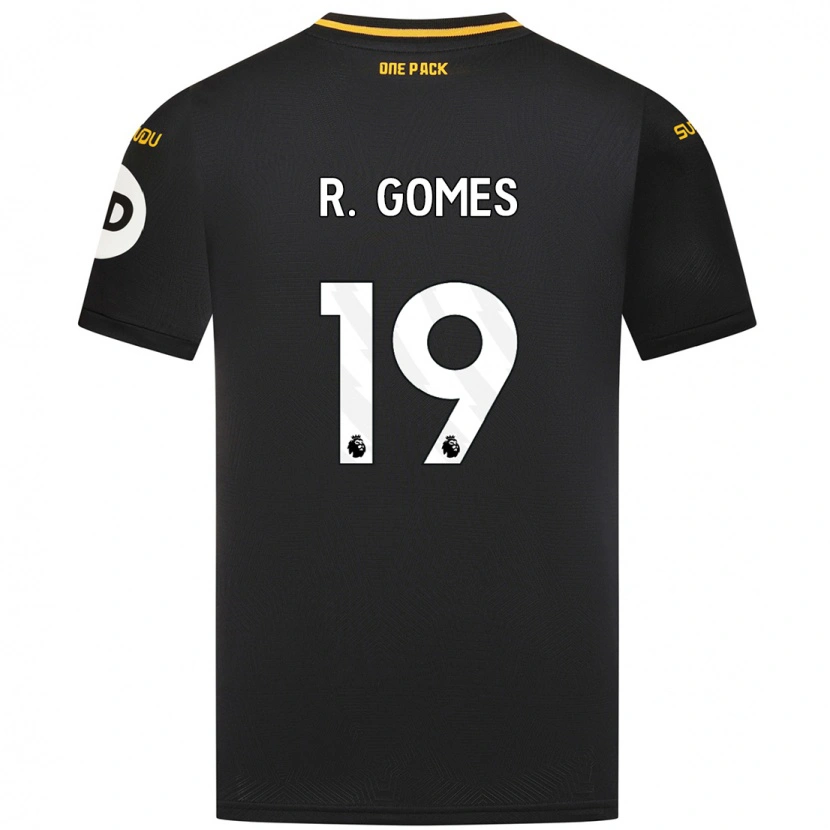 Danxen Mann Rodrigo Gomes #19 Svart Bortetrøye Drakt Trøye 2024/25 Skjorter T-Skjorte