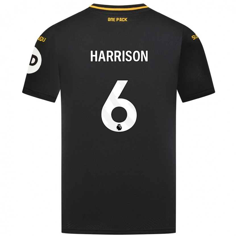 Danxen Mann Lexie Harrison #6 Svart Bortetrøye Drakt Trøye 2024/25 Skjorter T-Skjorte