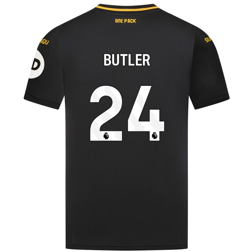 Danxen Mann Elli Butler #24 Svart Bortetrøye Drakt Trøye 2024/25 Skjorter T-Skjorte