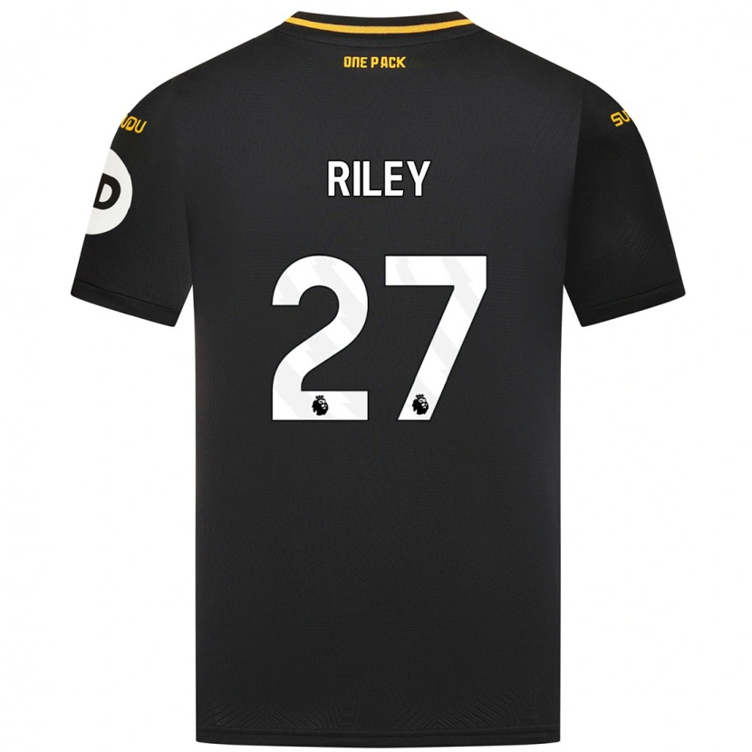 Danxen Mann Lauren Riley #27 Svart Bortetrøye Drakt Trøye 2024/25 Skjorter T-Skjorte