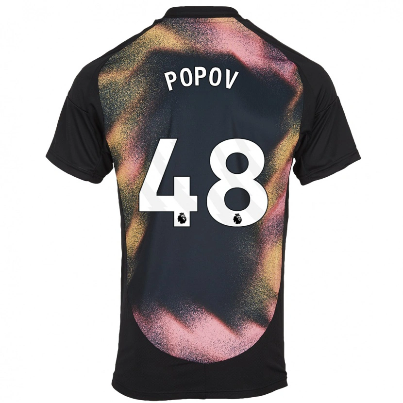 Danxen Mann Chris Popov #48 Svart Hvit Bortetrøye Drakt Trøye 2024/25 Skjorter T-Skjorte