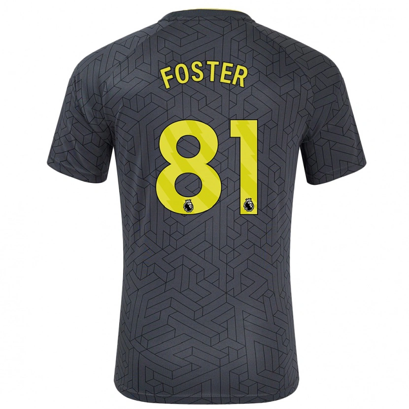 Danxen Mann Harvey Foster #81 Svart Gul Bortetrøye Drakt Trøye 2024/25 Skjorter T-Skjorte