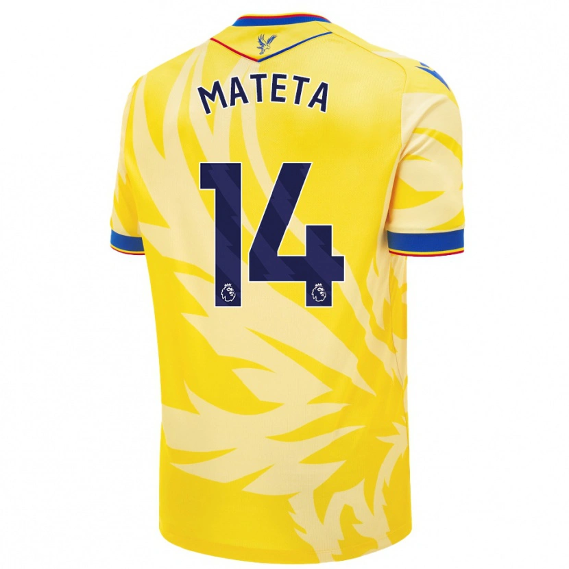 Danxen Mann Jean-Philippe Mateta #14 Gul Bortetrøye Drakt Trøye 2024/25 Skjorter T-Skjorte