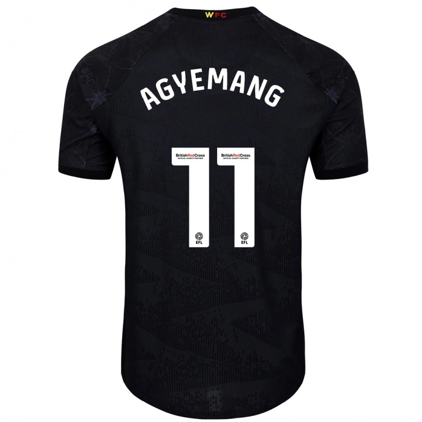 Danxen Mann Michelle Agyemang #11 Svart Hvit Bortetrøye Drakt Trøye 2024/25 Skjorter T-Skjorte