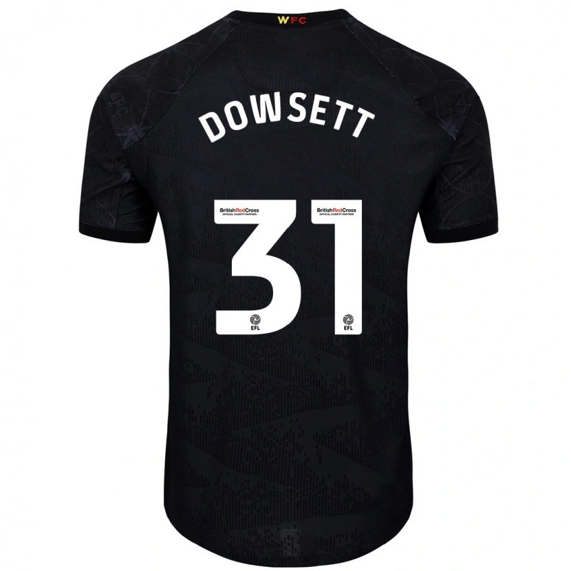 Danxen Mann Rebekah Dowsett #31 Svart Hvit Bortetrøye Drakt Trøye 2024/25 Skjorter T-Skjorte