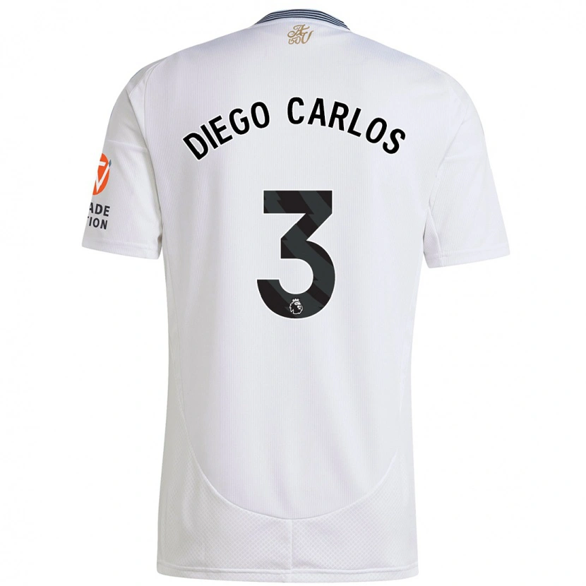 Danxen Mann Diego Carlos #3 Hvit Bortetrøye Drakt Trøye 2024/25 Skjorter T-Skjorte
